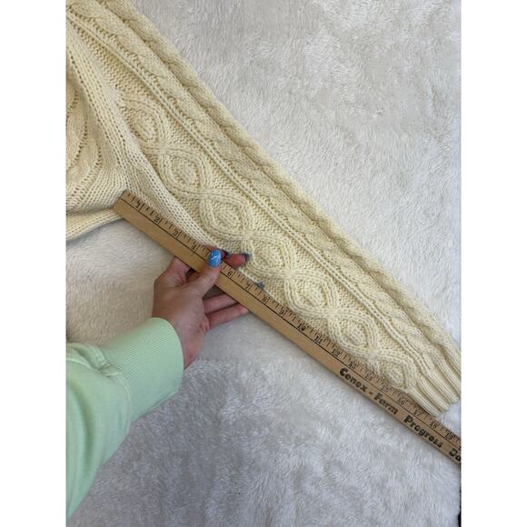 Vintage Wayne Taylor Cable Knit Ivory Irish Fisherman Sweater Harry Met Sally - Picture 6 of 8